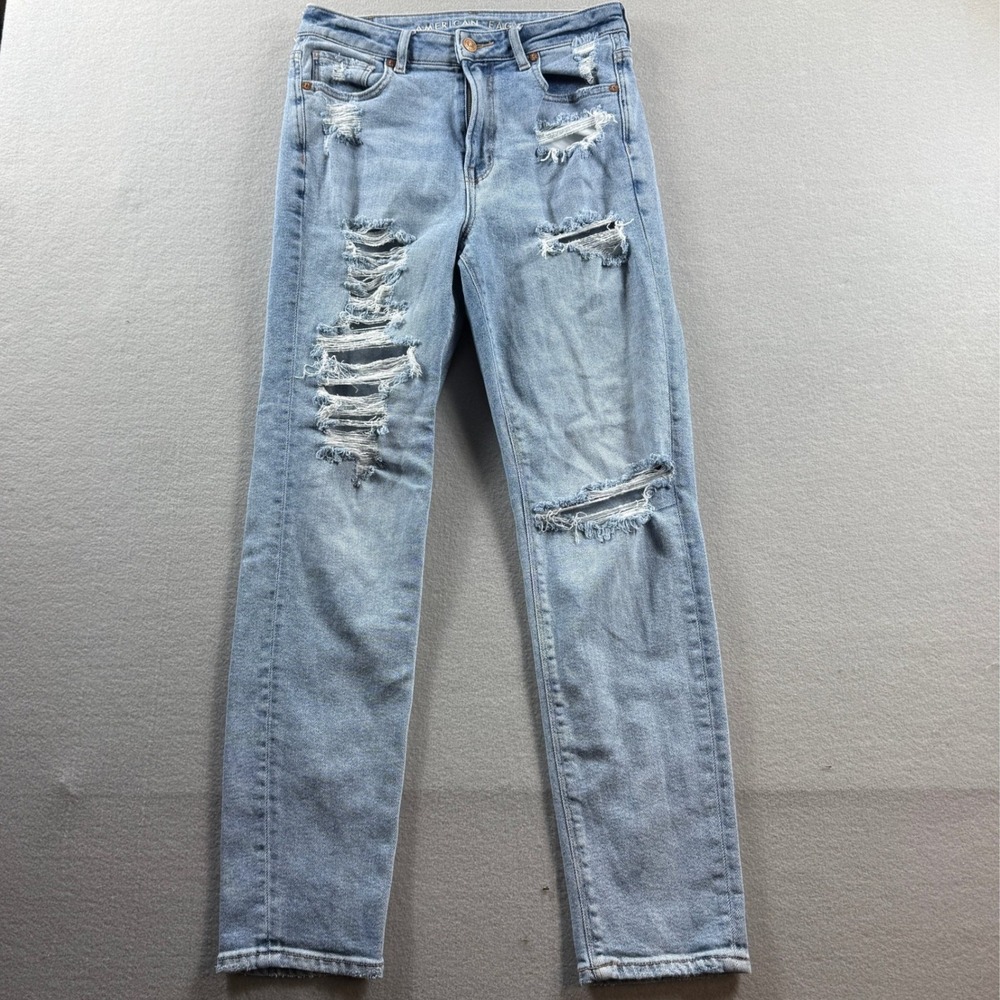 American Eagle Jeans Womens‎ 2 Blue Distressed Stretch High Rise Skinny Denim